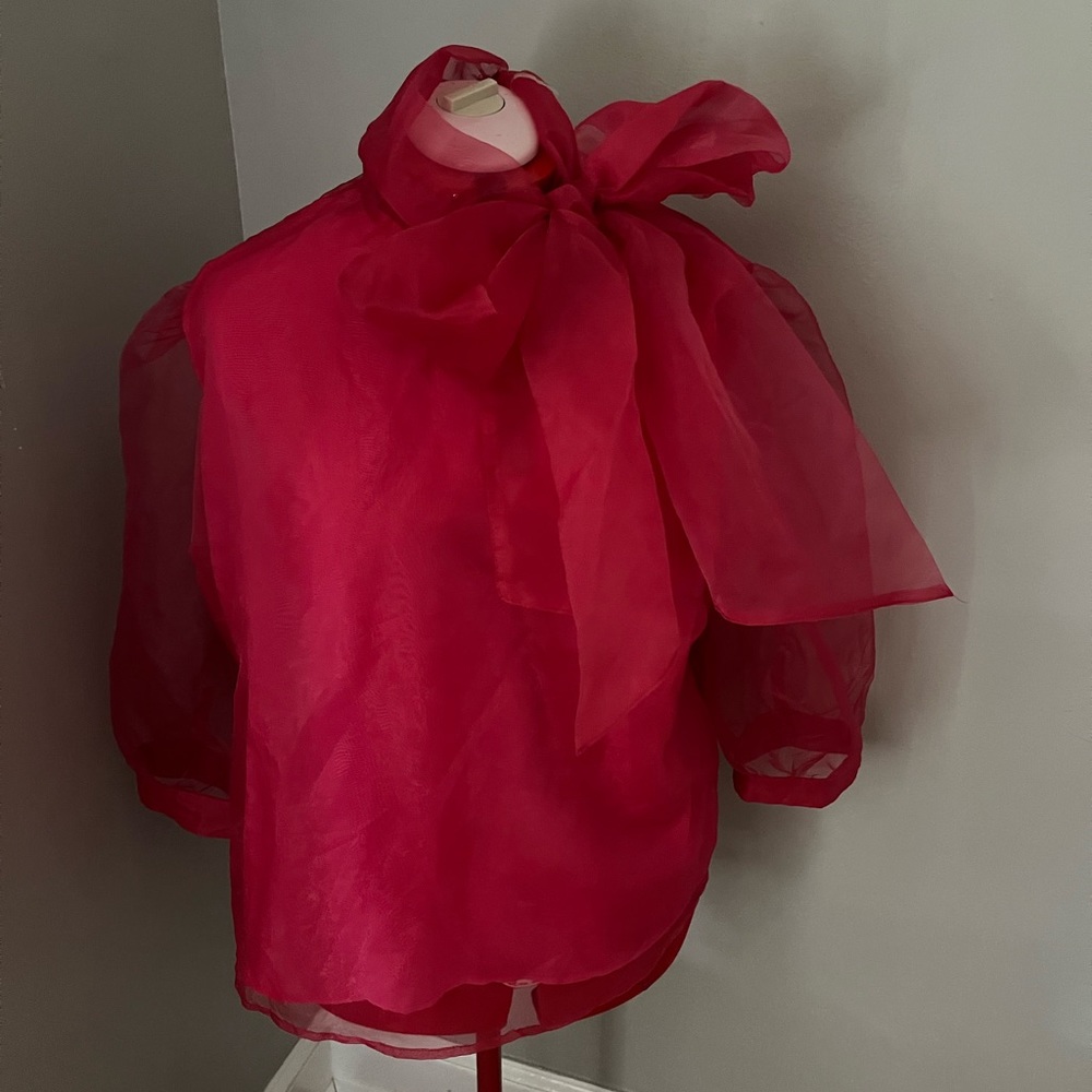 Ashley Stewart Beautiful Fushia Top with side Bow